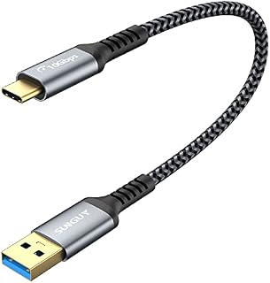 SUNGUY USB C to USB 3.1gen 2 Cable Short Type C to USB 3.1 10Gbps Data Cord and 3A Fast Charging Lead Compatible with Samsung S22 S21,Huawei,Xiaomi,Google,Android Auto - 0.3m