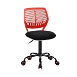 Homy Casa Ergonomic Office Desk Chair for Students Teen - Colorful Upholstery Task Chairs Breathable Back, Adjustable Tilt for Study Room Dormitory Computer, Red Fabric