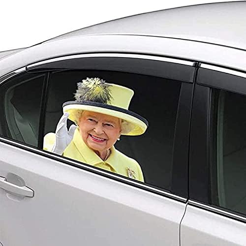 Afaster Queen Car Window Decal for Vehicles ,Car Window Cling,Window Cling Elizabeth Car Sticker (Yellow-Right)
