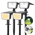Mviioe Solar Motion Lights Outdoor Waterproof IP67 Solar Spot Lights Outdoor Landscape Spotlights, 28 LEDs 6 Lighting Modes Solar Powered Garden Yard Lights for Outside(4 Pack)