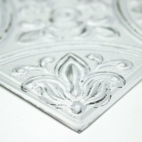 RoomMates TIL4623FLT StickTiles White Tin Peel and Stick Tile Backsplash, 10.5 inch x 10.5 inch, 4 Count (Pack of 1) by RoomMates - Used condition - Image 8