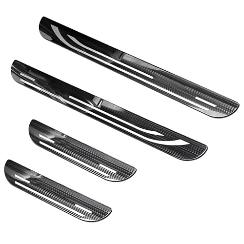 4 Pcs Door Sill Protectors for Mercedes Benz G-Klasse 2025 2024, Scuff Plates Stainless Steel Robust Threshold Cover Entry Guard Body Trim Accessories,Black