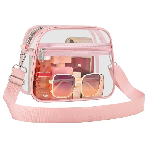 Image of USPECLARE Clear Bag for Stadium Events Clear Sports Fan Handbags Purses | Unisex 0.4 mm Thickened Waterproof PVC,Approved for Concerts,Game Days,Outdoor Events