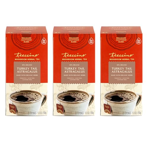 Teeccino Mushroom Herbal Tea - Turkey Tail Astragalus Toasted Maple