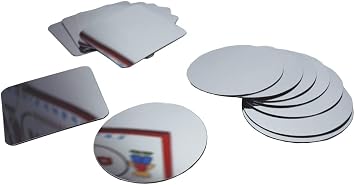 HenBea 762 Set of Mirrors Circle and Squares 16 Pieces, 30 x 30 x 15 cm, Silver
