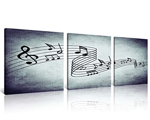 Nan Wind Modern Music Posters Beating Stretched And Framed Music Notes Decor Paintings On Canvas Wall Art Ready To Hang For Living Room Bedroom Home Decorations 3Pcs #TOP15