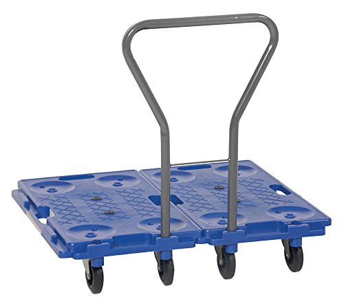 Vestil Pcs-1626 Plastic Interlocking Dolly With Polypropylene Caster, 250 Lbs Capacity, 16” Width X 26” Length X 6-1/2” Height , Deck Height #TOP6