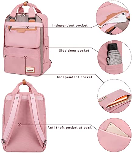 Mochila bolsa feminina à prova d'água, bolsa casual de poliéster, para universidade, escola e viage