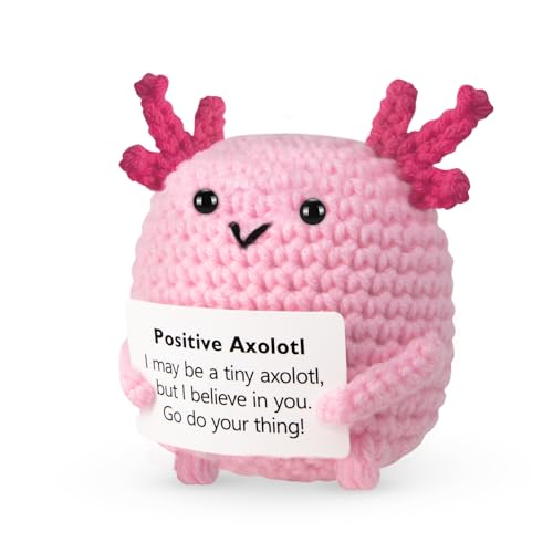 ddLUCK Divertida cesta de Pascua esencial, regalos para mamá, mini decoración positiva de ajolote de ganchillo, regalo de agradecimiento para mujeres, hombres, abuelas, amigos, profesores, compañeros