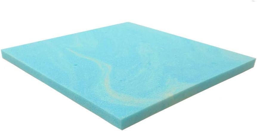 Foamma 1" x 23" x 23" Cooling Gel-Infused Memory Foam Cushion, Seat Replacement, Padding, Chair Cushion Square Foam, Dining Chairs, Wheelchair Replacement