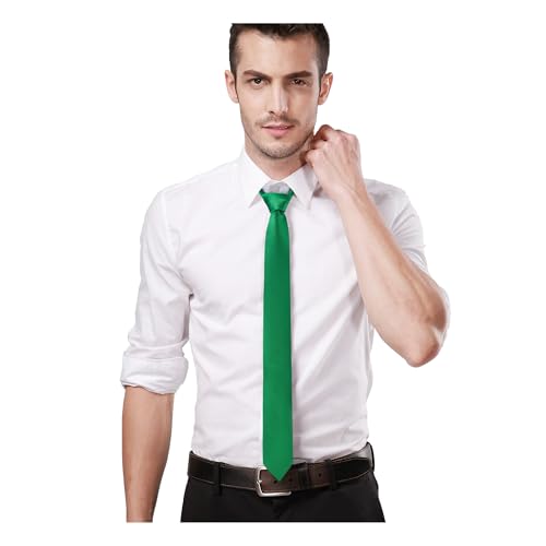 Image of Landisun Black Tie Men Women Solid Skinny Ties Slim Ties Satin Tie