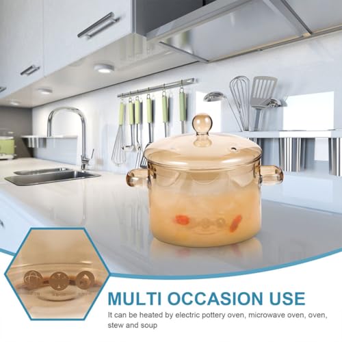 Marmite en verre borosilicate transparent 1500ml avec couvercle - 4