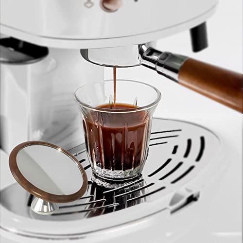 Espejo para flujo de café de cristal reflectante y soporte de madera noble 8