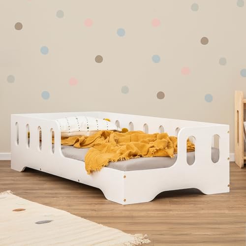 Letto Bambini Montessori SMARTWOOD 80x160cm - Con Sponde, Rete Doghe, Legno FSC, Montaggio Facile - Foto 12