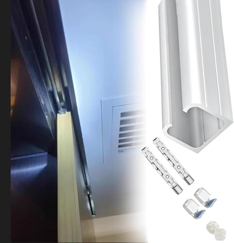 ININOSNP Rieles deslizantes Ajustables Kit de riel for Puerta corrediza Individual Oculta, Kit de herrajes for Puerta de Armario Plegable de nicho o Montaje en Pared(1.8m)