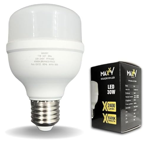 Maxxy Kit de lâmpadas LED 5 lâmpadas 30W Bivolt 6500K Cool White Alta eficiência