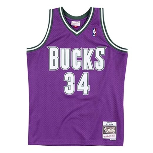 Ray Allen Milwaukee Bucks Men's Purple 2000-01 Road Hardwood Classics Swingman Jersey (3X)