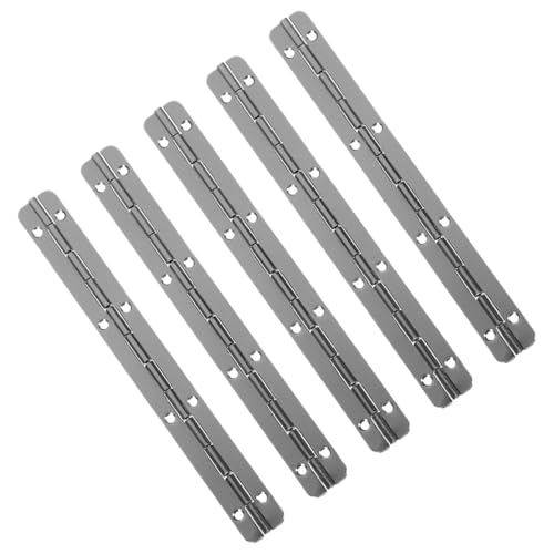 minkissy 5 Pcs Heavy Duty Piano Hinges for Wood Boxes, Metal Continuous Hinges 150x17mm, 180° Opening Cabinet and Furniture Hardware for Industrial and DIY Use