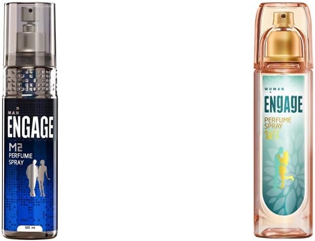Engage M2 Fresh Perfume Spray For Men, 120Ml & W3 Perfume Spray For Women, 120Ml