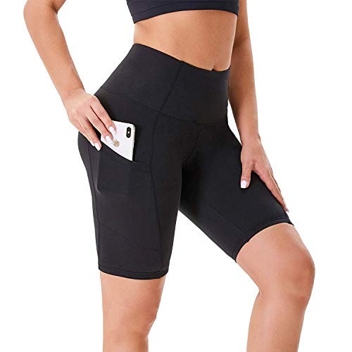 NexiEpoch Biker Shorts for Women with Pockets - 8  High Waisted Plus Size Spandex Shorts for Summer Running Yoga Workout