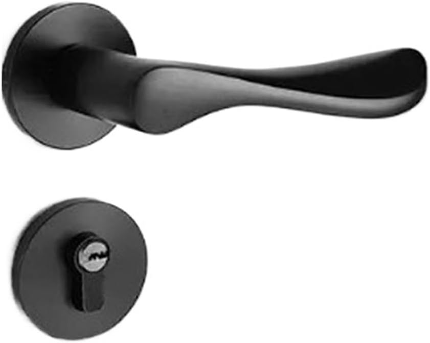 Split Space Aluminum Complete Set of Bedroom Wooden Door Home Door Lock Silent Lock Aluminum Oxide Magnetic Hardware Lock(Yahei Comes 5845 Silent)