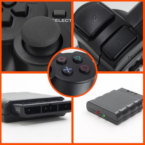 Kit 2 controle Joystick sem fio compatível com PlayStation 2