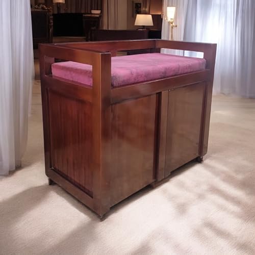 Image of Premium Teak Wood Living Room Furniture Walnut Matte Finish Fabric Upholstered Living Room Sethi Handcrafted Seating
