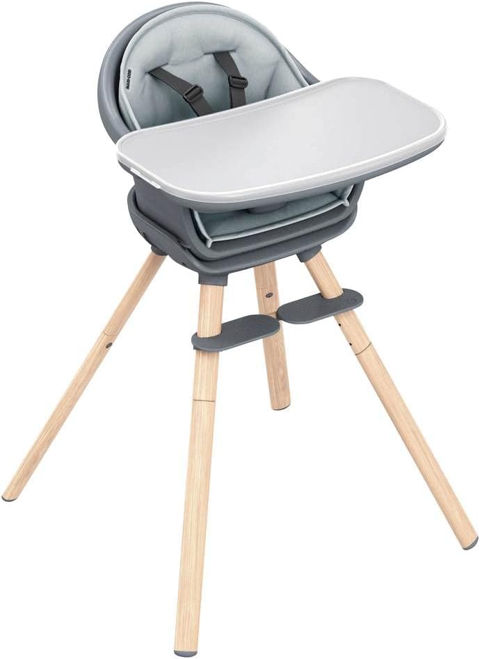 8In1 High Chair|Lightweight Booster Chair for Baby|Convertible Baby Chair with 5 Point Safety Harness and Waterproof Inlay|Beyond Graphite
