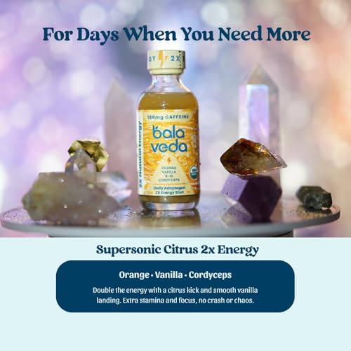 Image of balaveda Organic Energy and Wellness Shots Variety Pack, 2oz Glass Bottles | USDA Organic Adaptogen Shots, Energy, Beauty & Immunity Wellness Shot Varieties, 2oz Glass Bottles