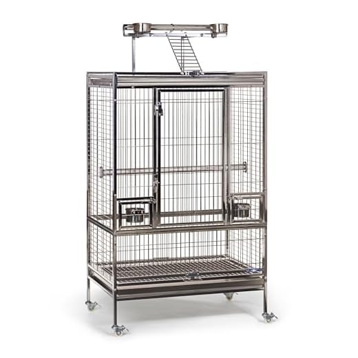 Prevue Pet Products Large Stainless Steel Playtop Bird Cage - Silver