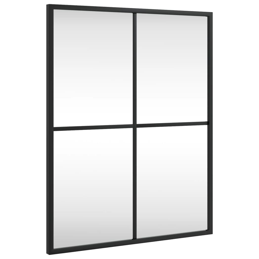 KGHFDVB Minimalistic Rectangle Wall Mirror 40x50 cm, Black Iron Frame, Vertical or Horizontal Hanging for Bedroom, Hallway, Living Room, Bathroom Decor
