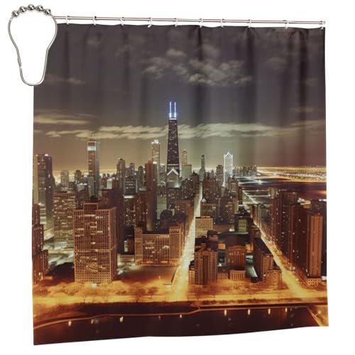 Rideau de douche Chicago 183x183 cm imperméable lavable avec crochets - 3