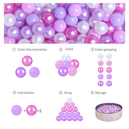 GOGOSO Ball Pits Balls Toddlers 50 100 200 500 Plastics Shape Ball Non-Phthalate Non-BPA Non-Toxic 2.2-Inch Crush Proof Play Balls,Pearl Purple Colors, 200 Balls by GOGOSO - Image 4