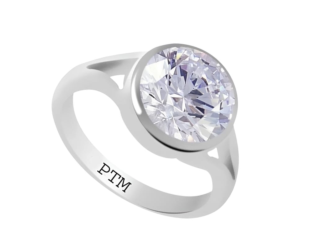 ptm 925 Sterling Silver Zircon (American Diamond) 3.25 Ratti or 3 cts to 10.25 Ratti or 9.35 cts Astrological Gemstone Bis Hallmark Ring for Men & Women-picture-11