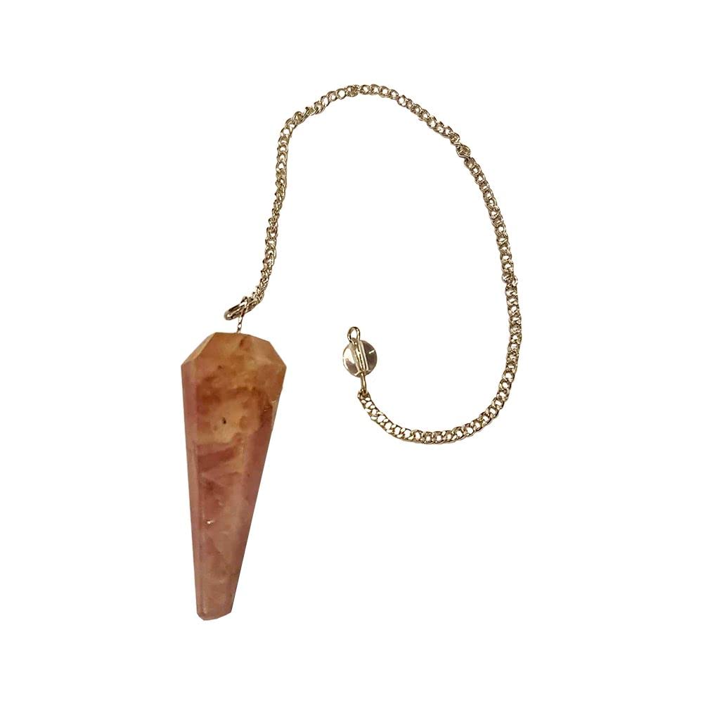 VIE Naturals Pendulum with Chain, Rose Quartz, One