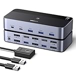 UGREEN 8K@60Hz Displayport KVM Switch 2 Monitors 2 Computers Support 4K@240Hz, 4 Port USB KVM Switcher DP 1.4 KVM Switches for 2 Computers Share Keyboard, Mouse, Hard Drive and 2 Monitors