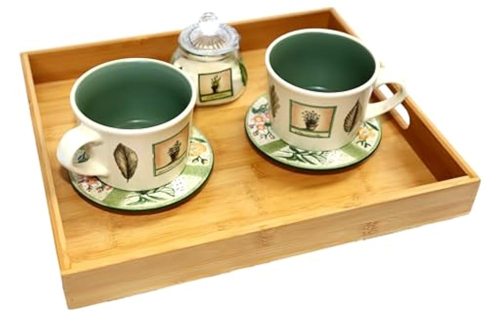 Bamboo Storage Bin - Multipurpose, Stackable Open Front Storage Bin with Bamboo Serving Tray Lid for Kitchen & Pantry - Stylish Lattice Design