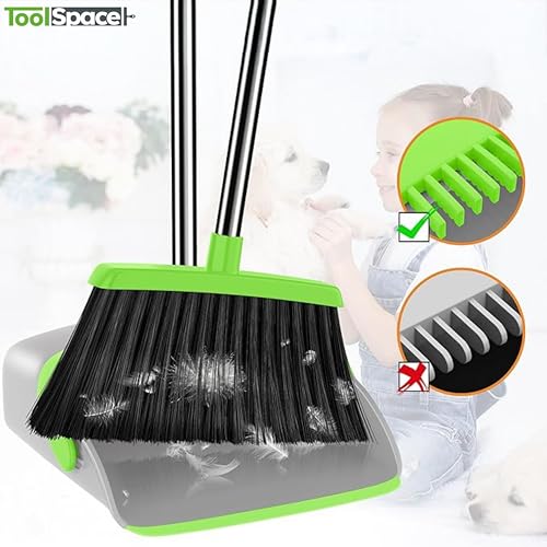 Broom dustpan combo ToolSpace XL largo vertical con recogedor con mango para casa 3