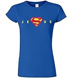 DIRTYRAGZ Womens Ladies Juniors Super Jesus Christ T Shirt XL Blue