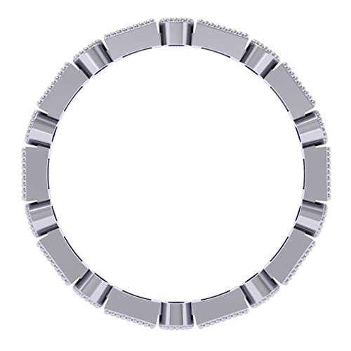 Dazzlingrock Collection 14K Solid Gold Round Blue Sapphire And White Diamond Womens Vintage Style Wedding Eternity Band Stackable Ring4