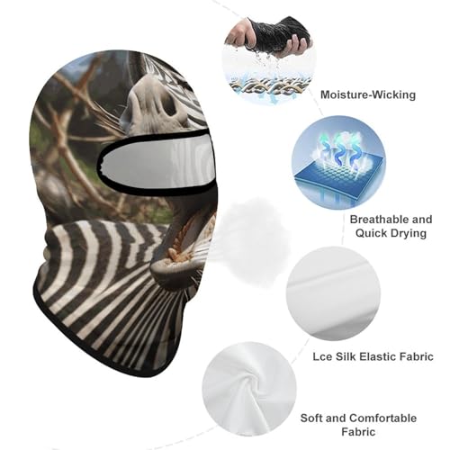 Balaclava para hombre y mujer, máscara para esquiar con diseño divertido de cebra, cubre cara completo para ciclismo miniatura 3