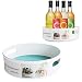 MOKARO 2 Pack Plastic Lazy Susan Turntable with 2 Handle Multifunctional Spice Rack Organizer for Kitchen Cabinet 360 Rotating Food Storage Container for Fridge Countertop