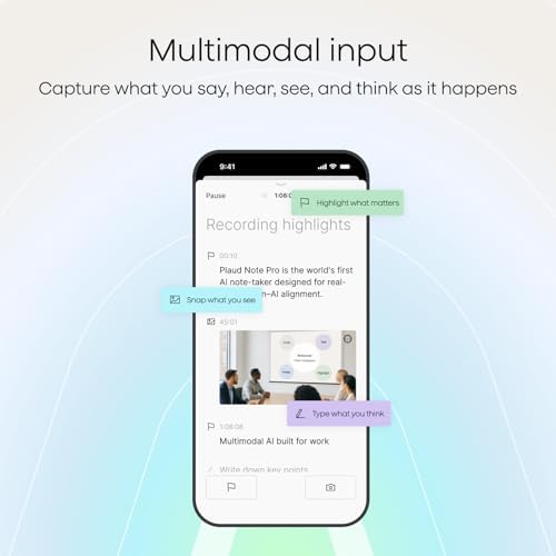 Plaud NotePin Voice Recorder, AI Voice Recorder, App Control, Wearable AI Notetaker, AI Transcribe & Summarize, Support 112 Languages, 64GB Memory, Audio Recorder for Lectures, Meetings, Black 3