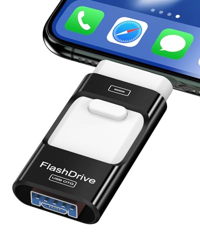 512GB Flash Drive for iPhone Photo Stick,Thumb Drive USB Stick High Speed Transfer USB Drives External Picture Video Storage Memory Expansion for iPhone/iPad/PC (Black)