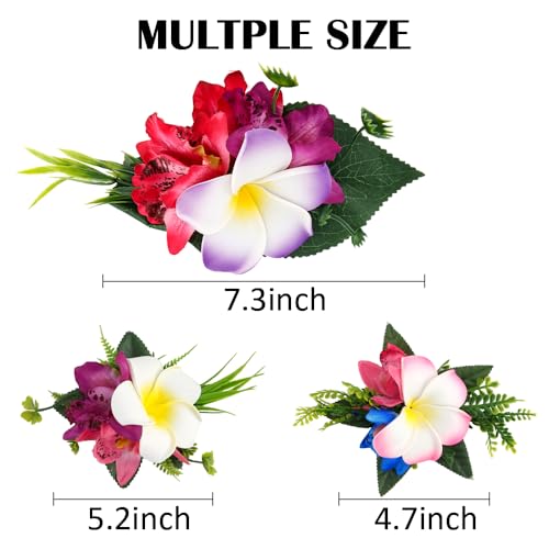 Accesorios para el cabello flores hawaianas Ahoney 4 piezas miniatura 3