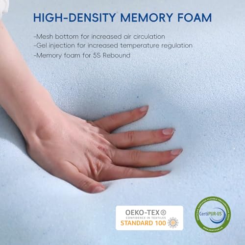 Image of WAVV Mattress Topper Queen - 3Inch Gel Memory Foam Mattress Topper Cooling Mattress Pad Bed Medium Support,with Removable and Washable Cover,CertiPUR-US Certified