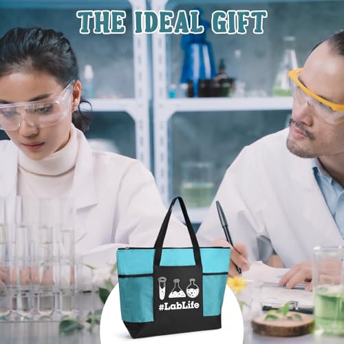 Paterr 6 Pcs Lab Graduations Gifts Bulk for Women Reusable Laboratory Tote Bags Science Party Favor for Scientist Teacher(Lab Bright Color)