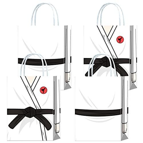 16 Pieces Karate Goodie Bags for Kung Fu Birthday Party Supplies,Karate Gift Snacks Treat Candy Favors Bags with Handles for Kids Adults Taekwondo Kung Fu Theme Party Decorations