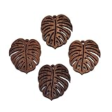 Spritewelry 50 colgantes de madera de nogal vintage, con diseño de hojas de roble, para hacer collares, pulseras, accesorios, Monstera, Madera