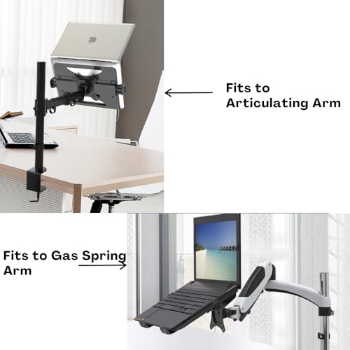Image of Uniq Mounts Laptop Mount Tray for Monitor Arm & Stand, Fits 11.3 inch-17.5 inch Laptop, 8kg Capacity, Adjustable Laptop Holder, Fits VESA 75x75 & 100x100 mm, Anti-Slip Pads, Universal Notebook Mount